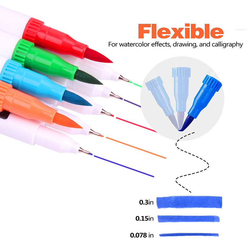 أقلام تلوين ، 120/132 لون فرشاة أقلام ملونة غرامة ورأى نقطة وفرشاة نصائح Fineliner مجموعة أقلام مع كراسة الرسم للأطفال البالغين