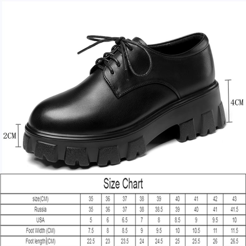 AIYUQI النساء الأحذية منصة 2021 جديد النمط البريطاني سميكة سوليد حقيقية أحذية من الجلد النساء حجم كبير 35-43 السيدات الربيع الأحذية