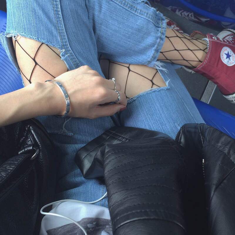 الكورية Ins الإنترنت المشاهير نفس Harajuku نمط الجوف صافي الجوارب جوارب طويلة مثير الحرير الأسود جوارب شبكية الإناث