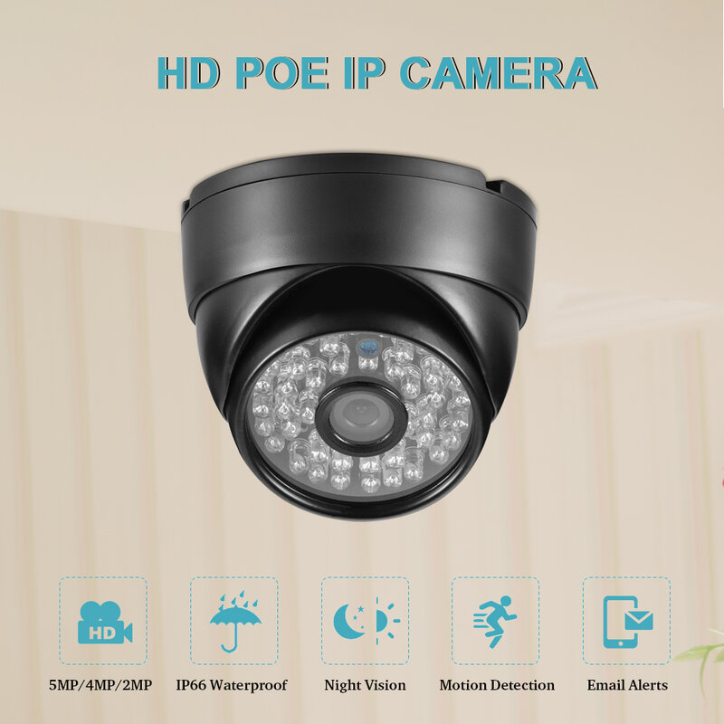 AZISHN المعادن الصوت قبة كاميرا IP H.265 + 5MP سوني IMX335 للرؤية الليلية في الهواء الطلق CCTV الأمن السلكية كاميرا فيديو POE 2MP/3MP