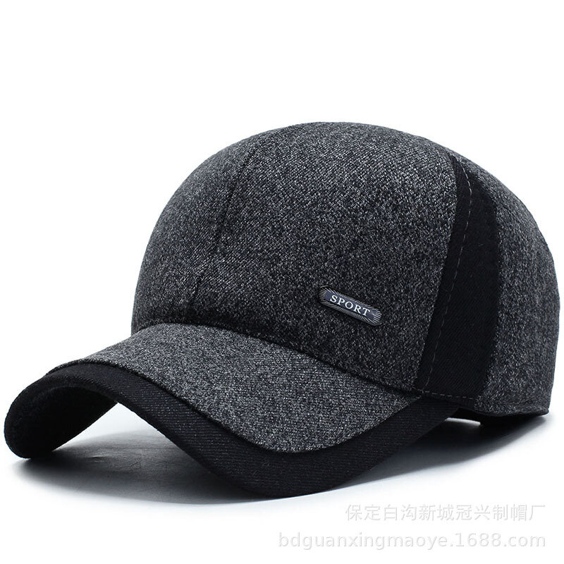 قبعة بيسبول الرجال جديد الشتاء قبعة قطنية سدادات حماية الأذن قبعة دافئة عادية موضة الكورية أبي قبعة