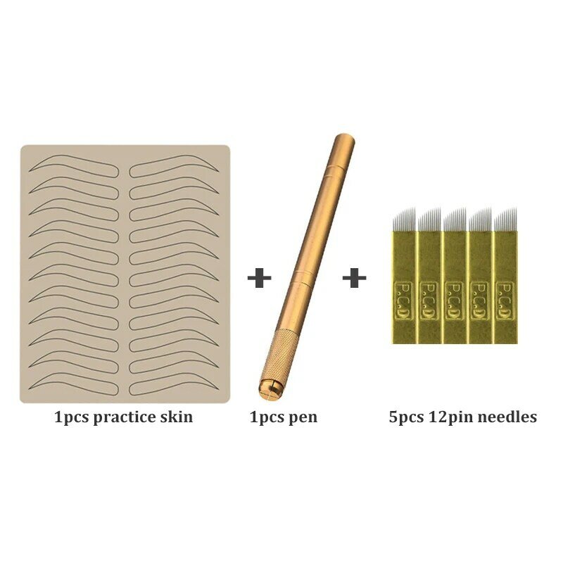 Microblading الوشم الحاجب الممارسة اللاتكس الجلد دليل القلم إبرة تجميل دائم الحاجب الوشم التدريب لا حاجة الحبر