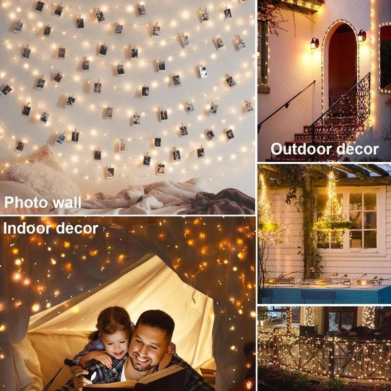 5/10 متر LED الجنية أضواء خيط سلك نحاسي عطلة مصابيح خارجية جارلاند لعيد الميلاد حفل زفاف الديكور