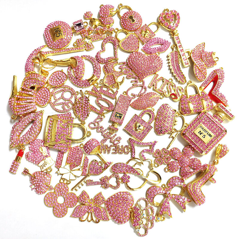 بلينغ حجر الراين السحر EllyBling موضة سبيكة مجموعة Charm لصنع المجوهرات والاكسسوارات لتقوم بها بنفسك ، 50 قطعة