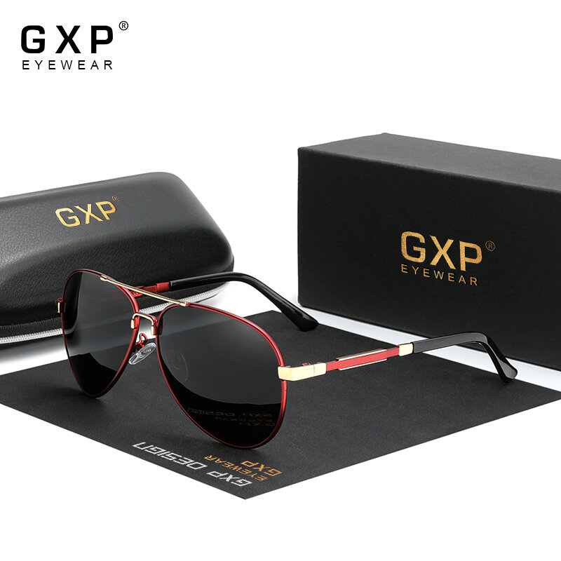 GXP موضة الألومنيوم الطيار النظارات الشمسية نظارات شمسية مستقطبة الرجال والنساء مرآة عدسة متلوّنة بالضوء مكافحة وهج القيادة نظارات