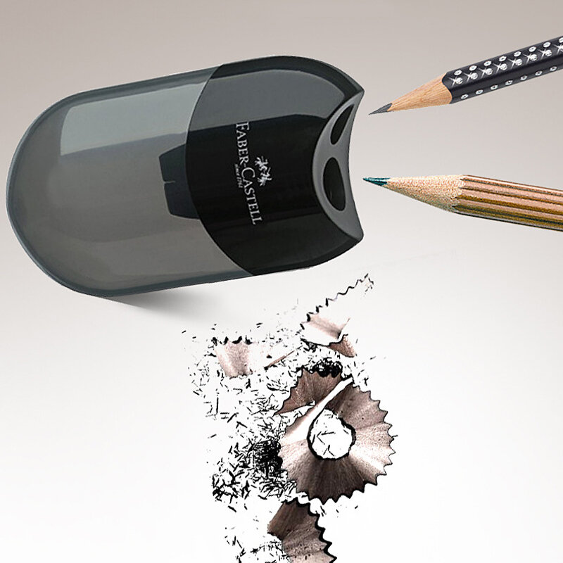 FABER-CASTELL ثقب مزدوج براية أقلام الإبداعية شفافة القلم سكين Kawaii طفل طالب قطع القرطاسية اللوازم المدرسية