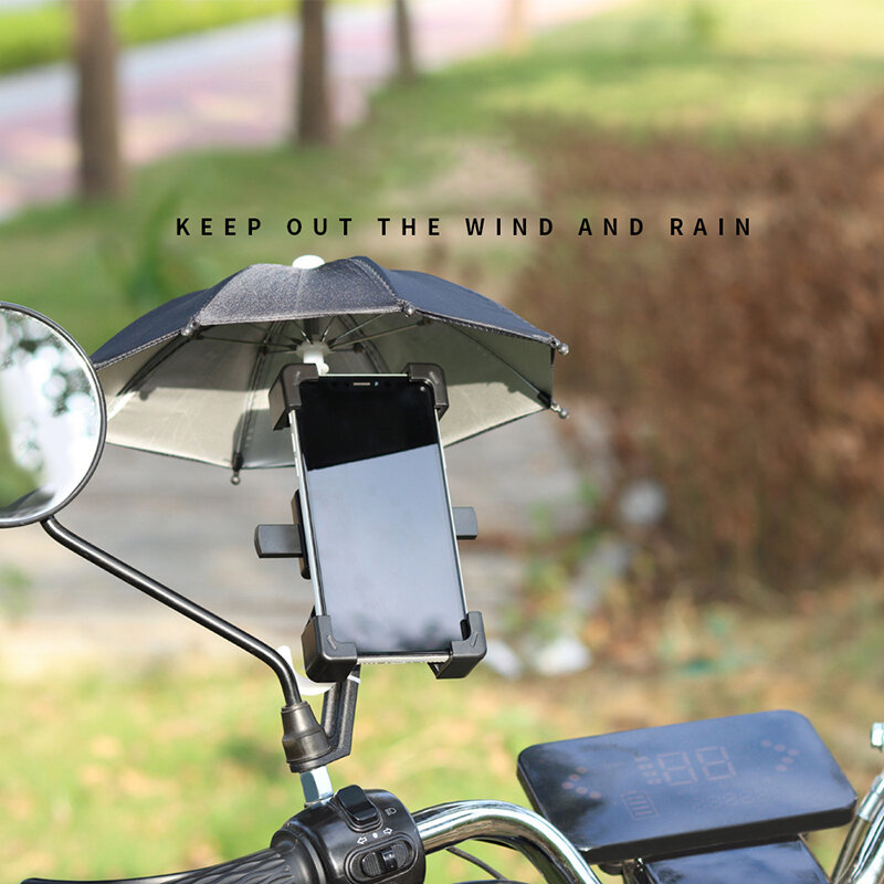 1 قطعة حامل هاتف دراجة نارية جديدة صغيرة مظلة من الشمس دراجة اكسسوارات الديكور البوليستر مظلة أوتوماتيكية المحمول