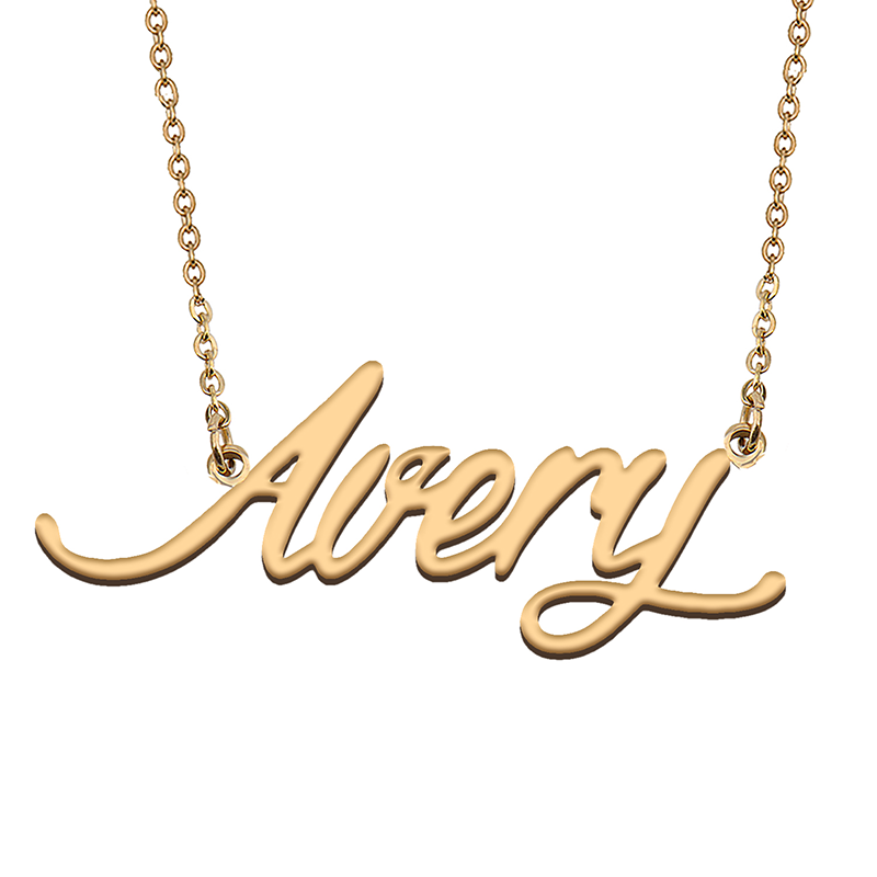 Avery مخصص اسم قلادة مخصصة قلادة المختنق جواهر ذات طابع شخصي هدية للنساء بنات صديق عيد الميلاد الحاضر #1