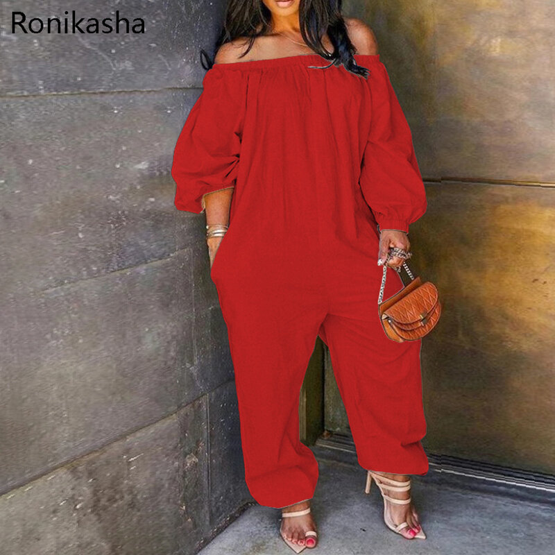 رونيكاشا حجم كبير حللا للنساء حمالة عارية الذراعين جيب حللا عالية الشارع بسيط لون نقي عادية قطعة واحدة مجموعة