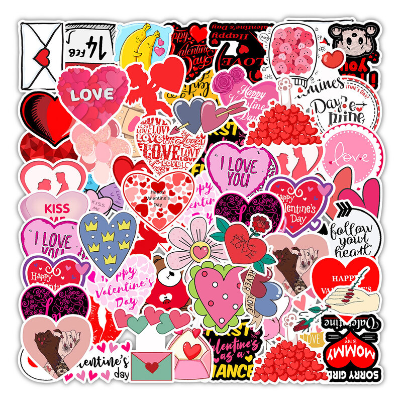 50 قطعة عيد الحب سلسلة الكتابة على الجدران ملصقات موازنة دفتر السيارة المحمول ملصقات الكمبيوتر الزخرفية