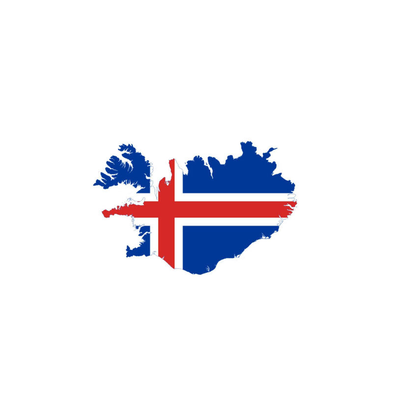 حار بيع تصفيف السيارة أيسلندا خريطة سيارة ملصق عاكس العلم ملصق مائي 14.3 سنتيمتر * 9.3 سنتيمتر
