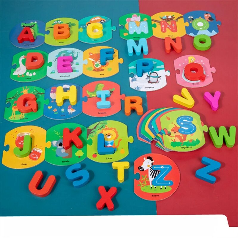 في مرحلة الطفولة المبكرة التعليم المعرفي إلكتروني مطابقة لغز الطفل لغز كلمة لعبة التنوير ألعاب خشبية للجنسين 1-3 سنوات من العمر
