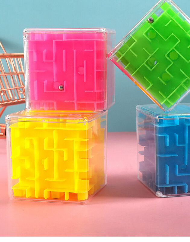 TOBEFU ثلاثية الأبعاد المتاهة المكعب السحري لعبة صندوق شفاف ستة الوجهين لغز لعبة كرة دوارة Cubos المتاهة لعب للأطفال التعليمية