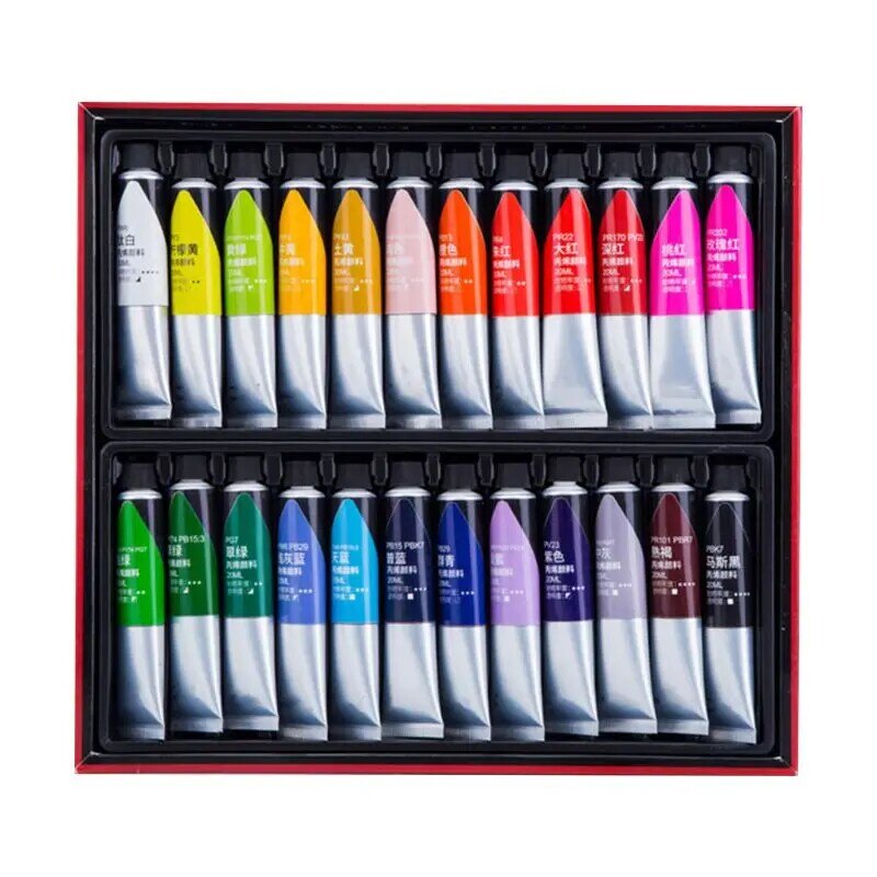 12Colors Professional Acrylic Paint 20ml Drawing Painting Pigment Hand-paint for Artists Ceramic Stone Wall Craft