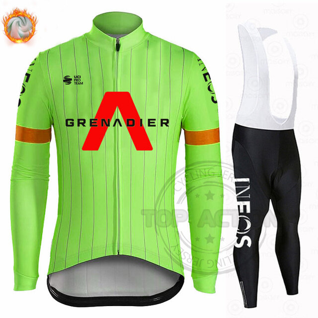 ملابس جيرسي لسباقات الدراجات من الصوف الحراري للشتاء من INEOS Grenadier ملابس لركوب الدراجات الجبلية ملابس لركوب الدراجات