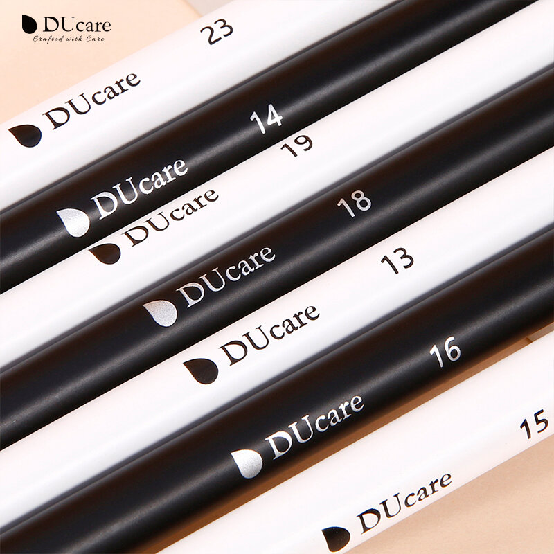 DUcare مجموعة فرش المكياج الاحترافية 16 قطعة ظلال العيون أسود/أبيض يشكلون فرشاة العين اينر الشعر الطبيعي الاصطناعية