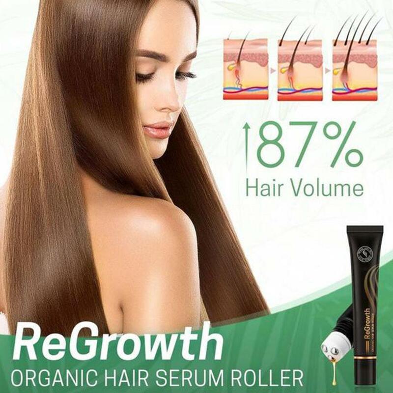 إعادة نمو الشعر العضوي مجموعة الأسطوانة مصل البيوتين الثلاثي لفة على مدلك جوهر لجميع أنواع الشعر