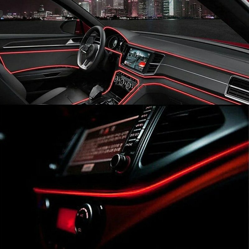 5 متر مرنة سيارة جو مصابيح سيارة LED قطاع ضوء 5 فولت LED فرع إضاءة النيون سيارة الداخلية ديكور الحفلات المحيطة مصباح