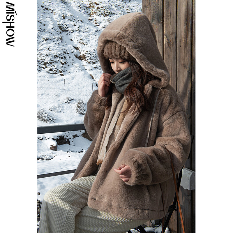 CMAZ-معطف خارجي سميك دافئ للنساء من الفرو الصناعي, جاكيت قصيرة نسائية شتوي 2020 طراز MX20D9212