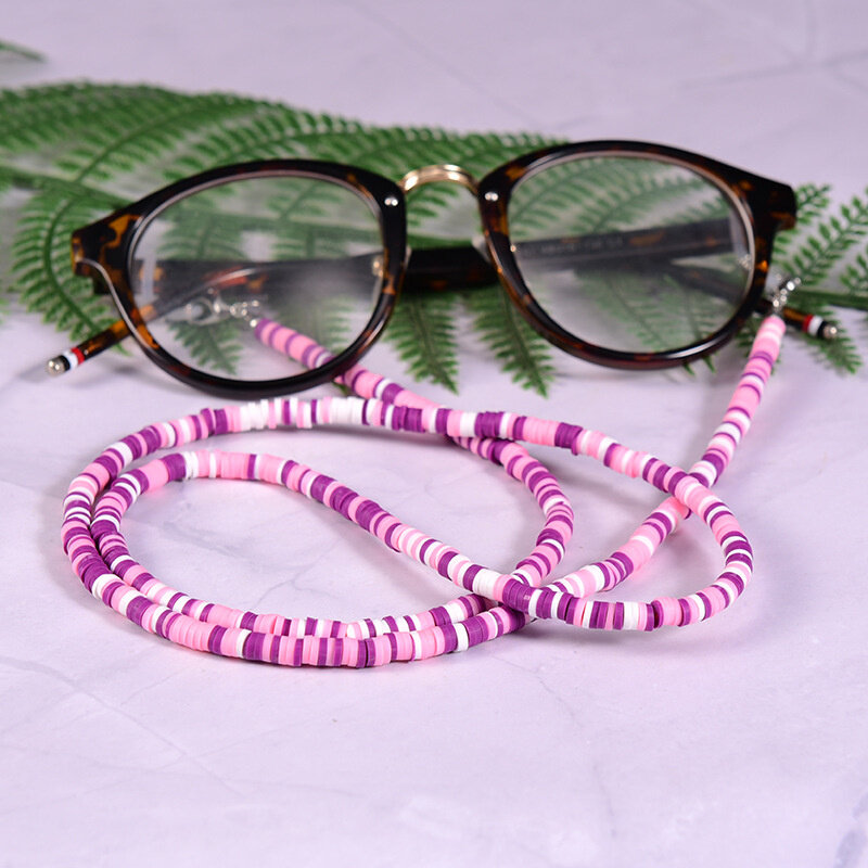 البوهيمي اليدوية الخرزة كلاي الشمس سلسلة النظارة للنساء اللون الاكريليك ورقة سلسلة النظارة قلادة حزام الحبل مجوهرات الأزياء