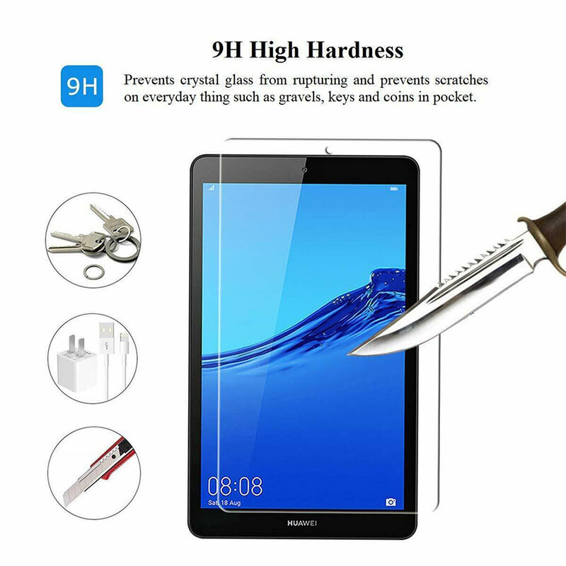 تابلت Huawei MediaPad M5 Lite 8.0 بوصة شاشة من الزجاج المقسى تغطية كاملة مضاد للخدش مقاوم للانفجار