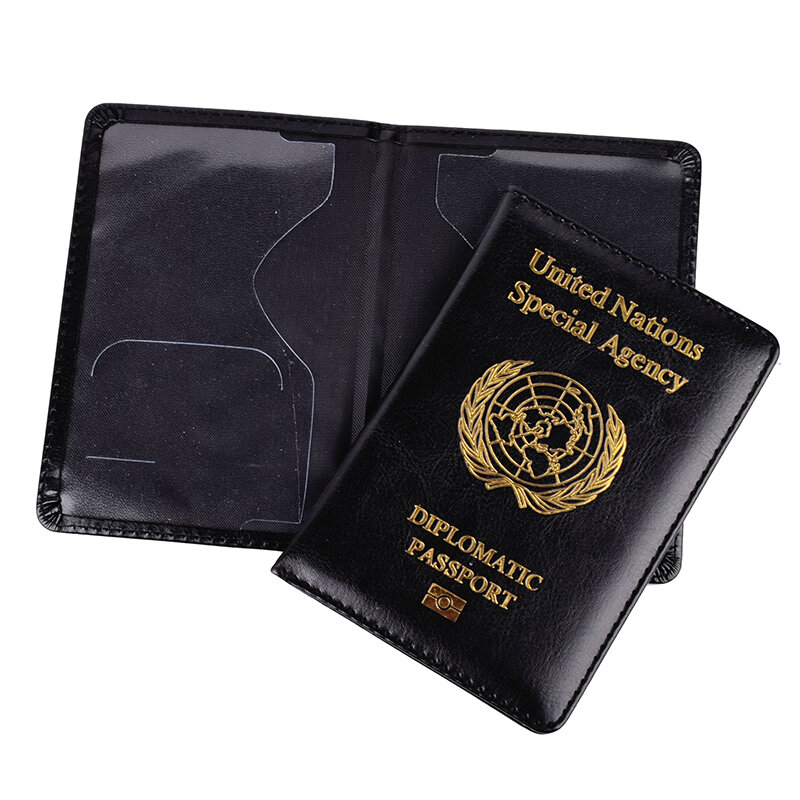 جديد غطاء جواز السفر الأمم المتحدة الدبلوماسية بولي Leather الجلود حامل جواز سفر الرجال النساء بطاقة حامي المنظم