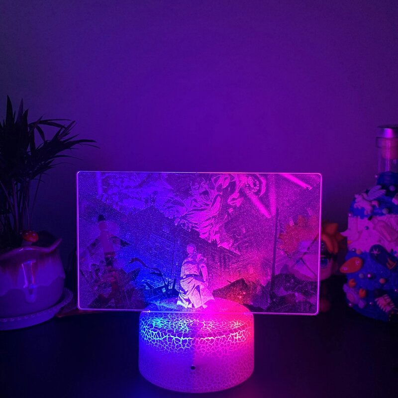 وضع اللون المزدوج LED مصباح مانغا هجوم على تيتان Shingeki لا كيوجين ثلاثية الأبعاد أضواء ليلية أنيمي مع جهاز التحكم عن بعد لغرفة النوم