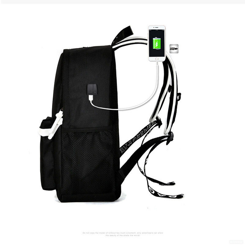 Mjzkxqz طالب حقيبة المدرسة مضيئة USB تهمة حقيبة مدرسية Teenager الصبي مكافحة سرقة الأطفال الحقائب المدرسية على ظهره