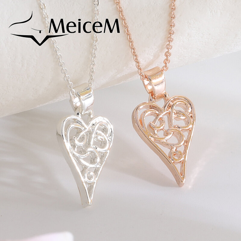 MeiceM قلادة قلادة الحب الذهب القلائد سلسلة الإكسسوار موضة أنيقة فاخرة مجوهرات النساء 2021 تصميم جديد هدية لفتاة
