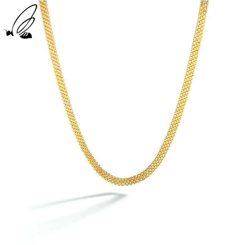 S'STEEL 925 فضة المنسوجة سلسلة مصمم الذهب القلائد للنساء بيان الحد الأدنى اكسسوارات الغربية غرامة مجوهرات