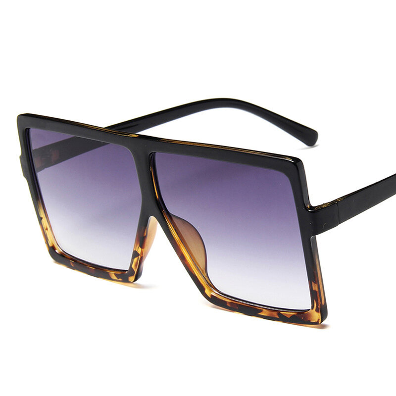 المتضخم ظلال النساء النظارات الشمسية الأسود موضة ساحة نظارات إطار كبير Vintage نظارات الرجعية الإناث للجنسين Oculos Feminino