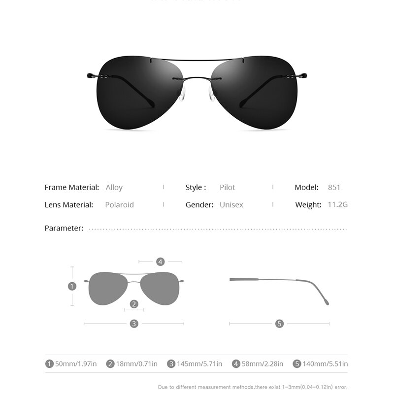 FONEX التيتانيوم سبيكة TR90 بدون إطار النظارات الشمسية الرجال 2021 جديد خفيفة بدون مسامير الطيران النساء نظارات شمسية مستقطبة للرجل 851