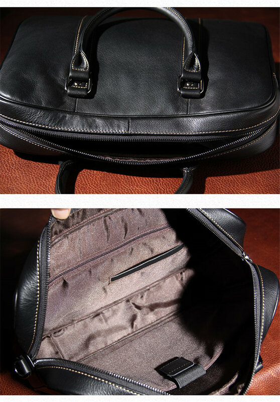 موضة عالية الجودة الطبيعية جلد أصلي للرجال المحمولة الأعمال الكتف قطري حقيبة المحامي حقيبة الكمبيوتر الأفقي
