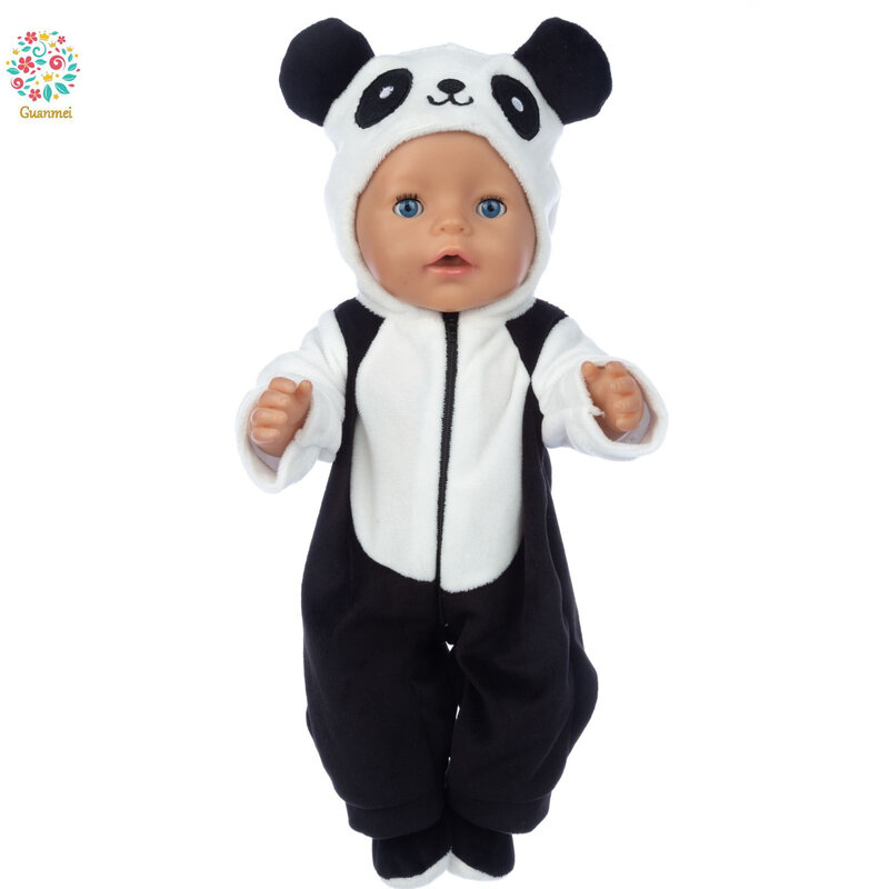 2021 طفل المولود الجديد صالح 18 بوصة 43 سنتيمتر ملابس دمى اكسسوارات الباندا أرنب قطعة واحدة دعوى للطفل هدية عيد ميلاد