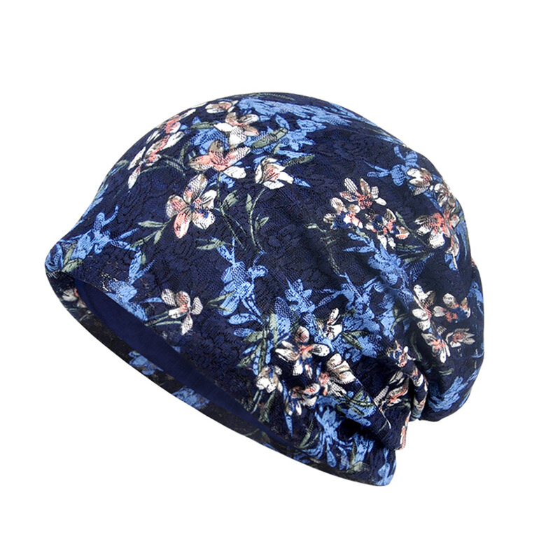 قبعة نسائية فضفاضة من الدانتيل الزهري ، قبعة نوم للحوامل