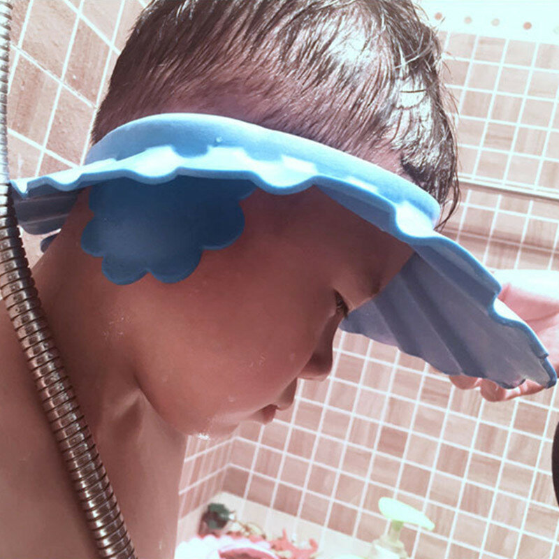 طفل حمام الاطفال قبعة الشامبو آمنة مكافحة غطاء الماء اكسسوارات Banho دش Szampon Czapka قابل للتعديل لينة درع الاستحمام