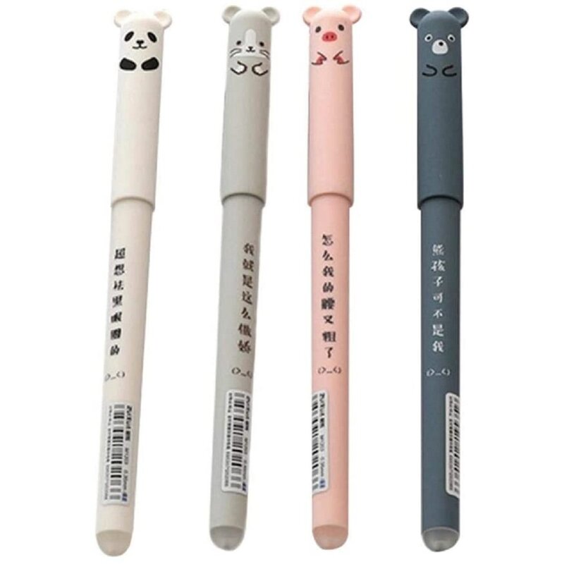 Kawaii قابل للمسح جل مجموعة أقلام الكرتون الحيوانات لطيف القط قابل للمسح القلم قابل للمسح الملء قضيب قابل للغسل مقبض القلم قبضة القرطاسية المدرسية