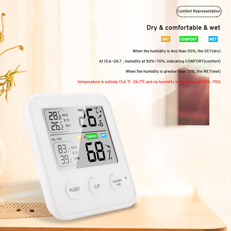 LCD الرقمية درجة الحرارة الرطوبة مقياس متر المنزل داخلي الإلكترونية الرطوبة ميزان الحرارة محطة الطقس غرفة الطفل