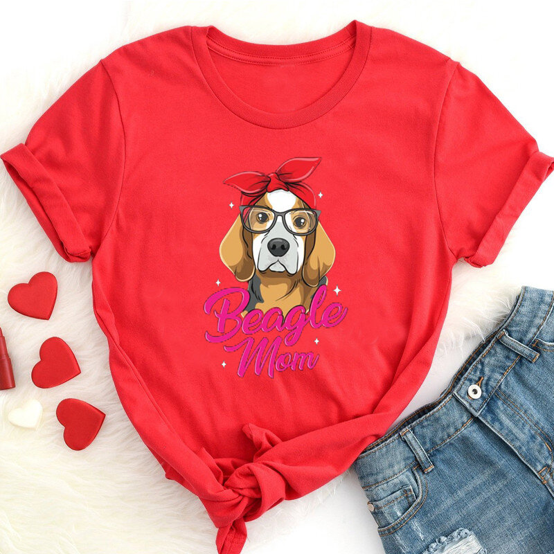 قميص أمي Beagle ، هدية مضحكة ، قميص مالك الكلب ، قميص عاشق الكلب ، لطيف بيغل ArtT-Shirt ، قميص بيغل الحيوانات الأليفة DogT-قميص الجمالية