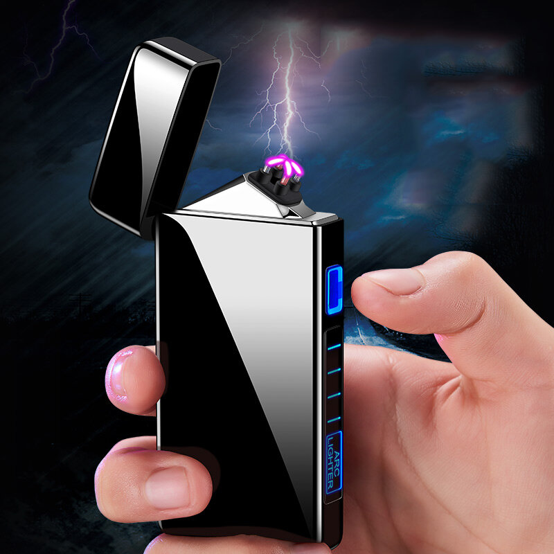 Dual ARC Electric Lighter USB Rechargable Plasma Cigarette Lighter For Smoking Windproof Flameless Lighter