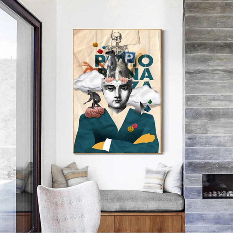 مجردة الشكل قماش اللوحة لصق ملصق يطبع الحديثة صور فنية للجدران لغرفة المعيشة غرفة نوم ديكور المنزل لا الإطار