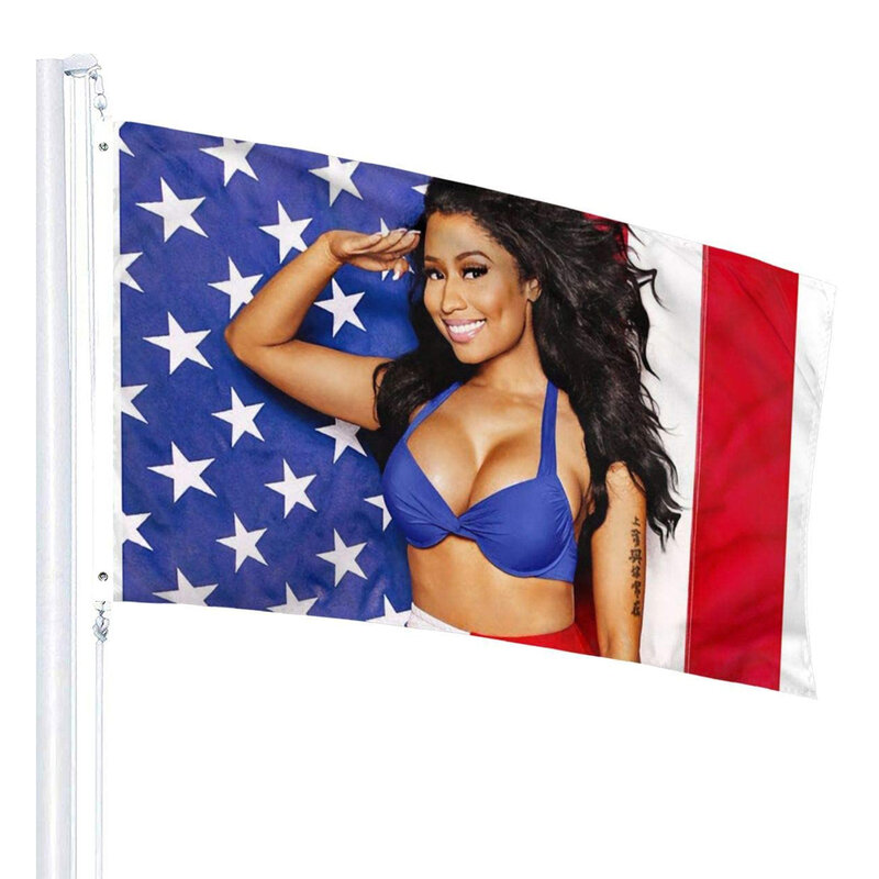 نيكي ميناج الولايات المتحدة الأمريكية العلم 3x5 قدم راية دائم مزدوج مخيط مع 2 النحاس جرومنتس معلقة للديكور