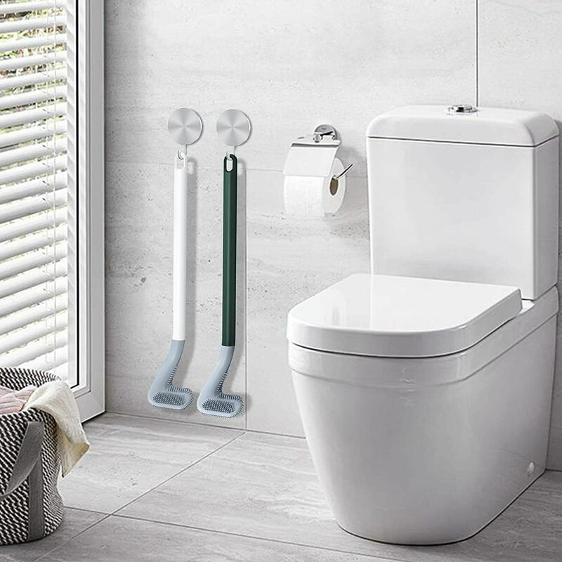 سيليكون جولف المرحاض فرشاة الحائط طويل التعامل مع فرشاة تنظيف حمام أداة للمنزل لوازم الحمام الأزرق الأبيض 5*41*7.1 سنتيمتر