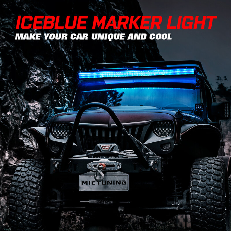 Micضبط الجليد الأزرق أضواء الغلاف الجوي M2 صف مزدوج 42 ''عالية الطاقة سيارة LED ضوء العمل القضبان 240 واط كومبو مصباح قيادة الأسلاك تسخير