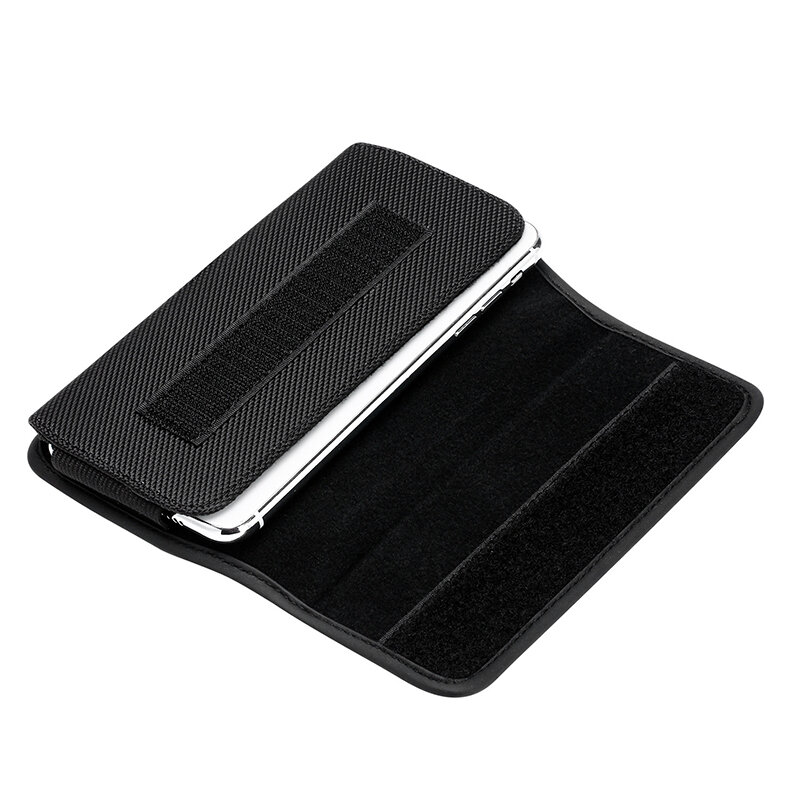 1 قطعة الحقيبة للهاتف المحمول وعرة حافظة سوداء الحافظة النايلون الحافظة حزام كليب