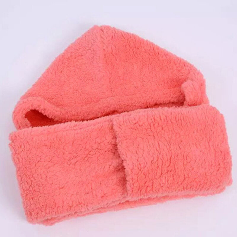 New Fashion Hooded Scarf Hat Glove Hot Sale 3 Piece Sets Women Winter Warm Soft Hood Scarf Snood Pocket Hats Gloves