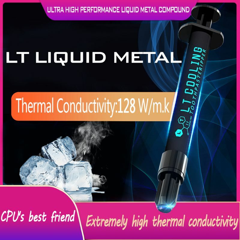 LT-100 السائل المعادن الحرارية موصل لصق الشحوم لوحدة المعالجة المركزية GPU سائل تبريد الترا 128 واط/mK 1.5 جرام 3 جرام مجمع الشحوم للتبريد
