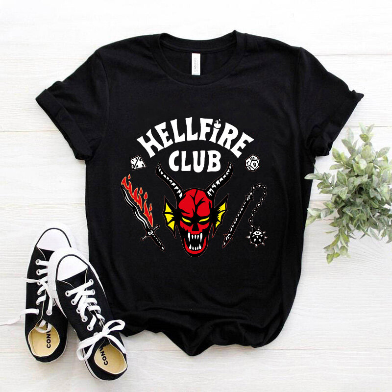 Hellfire Club Tshirts Eddie Munson Unisex T Shirt Women/Men Aesthetic Funny Daily Tee Shirt STRANGER Upside Down Eleven Clothing