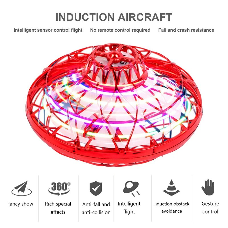 برو تحلق الكرة لعبة سبينر اليد التي تسيطر عليها مروحية لعبة بدون طيار 360 درجة الدورية مصغرة UFO مع الهدايا الخفيفة للأطفال