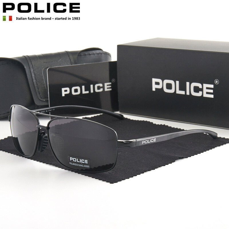 POLICE Luxury Brand 6247 Aviation Sunglasses Retro Men Polarized Brand Design Eyewear Male Driving UV400 Anti-glare Glasses